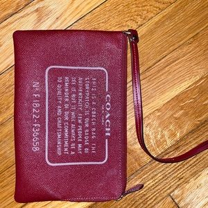 Deep red coach wristlet